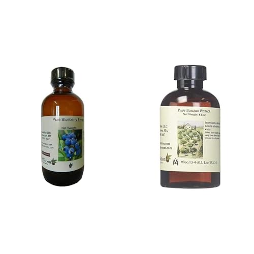 Extracto de arándano puro de 4 onzas, 4 onzas y extracto de plátano puro, 4 onzas