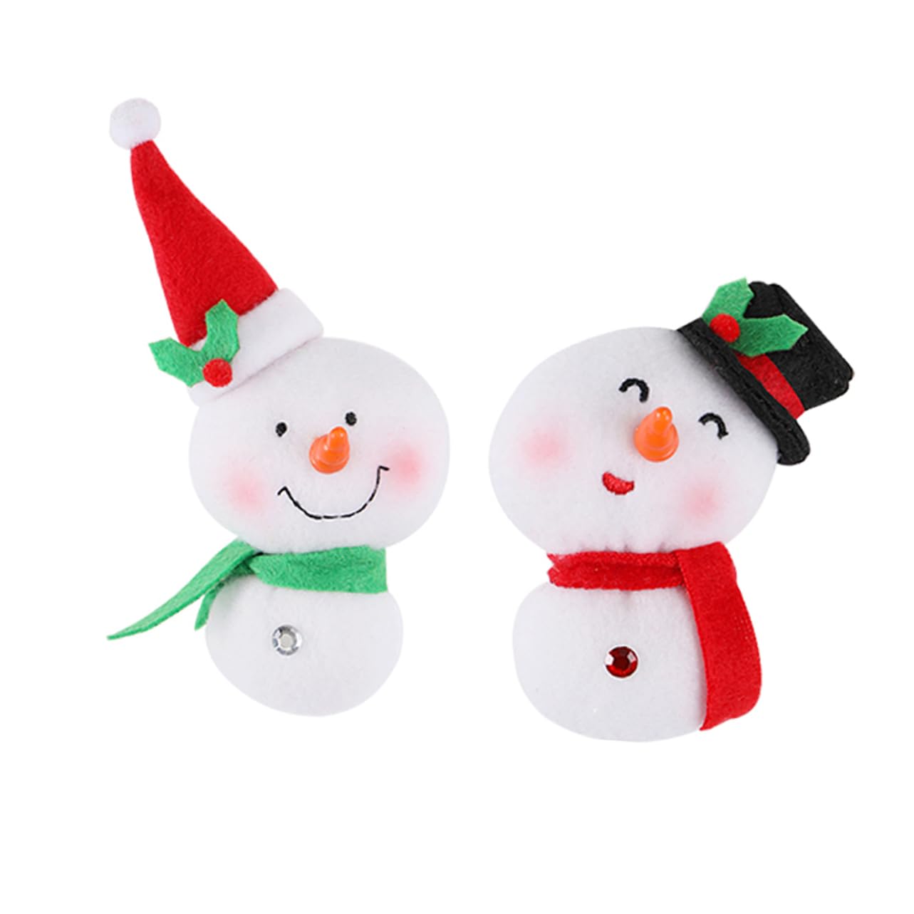 Amosfun 2 Pcs Kids Refrigerator Magnets Christmas Refrigerator Stickers Magnetic Fridge Decoration Magnets Christmas Fridge Sticker Christmas Snowman Men and Women Big Head