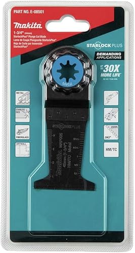 Miniatura 3 de Makita E-08501 StarlockPlus Multiherramienta oscilante de metal duro de 1-34" con dientes de carburo de tungsteno Hoja de corte por inmersión para