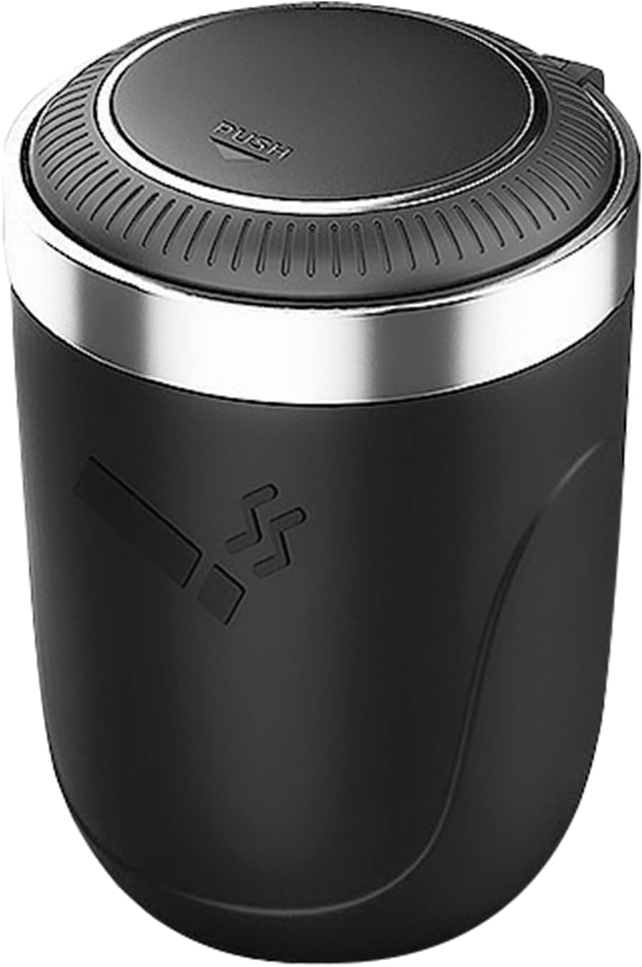 Car Ashtray, LYCXAMES Portable Stainless Steel Vehicle Smokeless Ashtray Cigarette with Lid & LED Illuminated for Cars Vans Outdoor Camping, Black