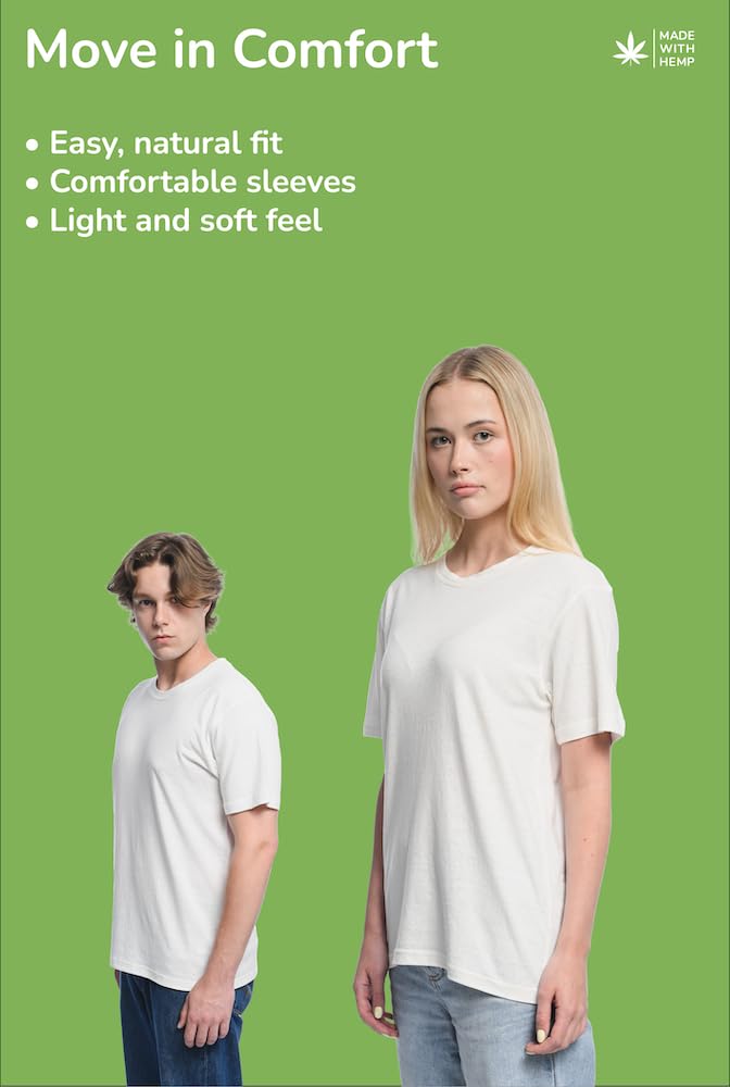 Hundredpercent Camisetas de cáñamo (Pack de 3) – Unisex – Suaves, Transpirables y ecológicas