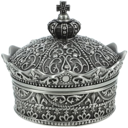 ABOOFAN Boîte À Bijoux En Métal Vintage Petite Boîte De Rangement De Bibelots Mini Coffre Au Trésor Organisateur Étui À Souvenirs De Bijoux Anciens Pour Bagues Boucles D'oreilles Collier