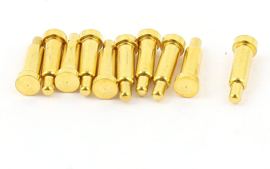 Yibuy 100 Stück Vergoldete Kupfer Pogo Pins – 2x2 Mm Gefederte Kontaktstifte, Wasserdicht, Für Leiterplatten Und Stromverbindungen