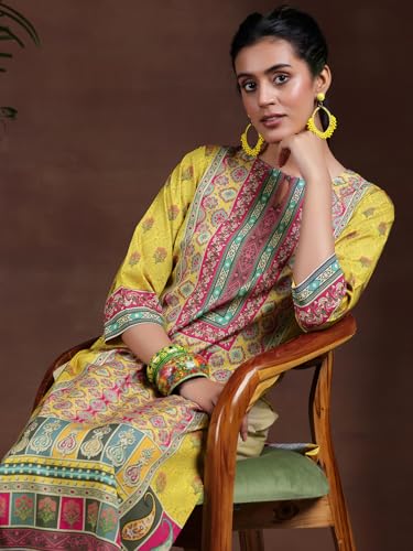 Image of Libas Womens Printed Crepe Straight Kurta for Women Suit