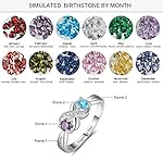 Sterling Silver Personalized ring 2 birthstones customized engraved jewelry for women infinity promise ring for her name ring - Image 2