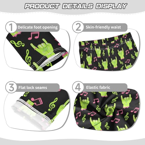 senya Girls Printed Leggings Yoga Pants Zombie Rock Hand Gesture Pattern for Kids in 4t to 10 Years, 4T3