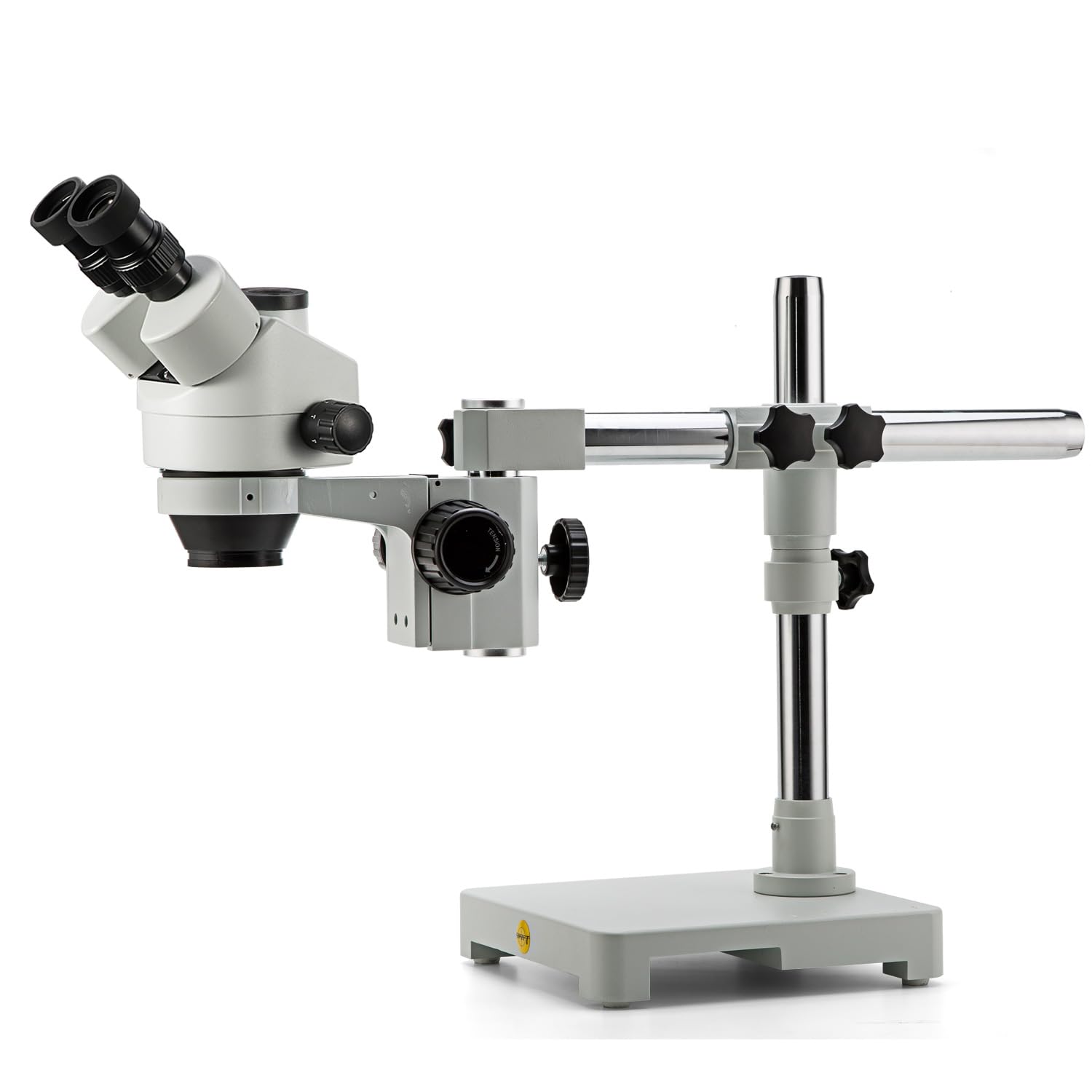 SWIFT S7 3.5X-90X Professionelles Simul-Fokal Trinokular Stereo-Zoom-Mikroskop mit WH10x-Okularen, 0,7 x 4,5 x Objektiv, 144 LED-Ringlicht, einarmiger Galgenständer, inklusive 0,5 x und 2,0 x