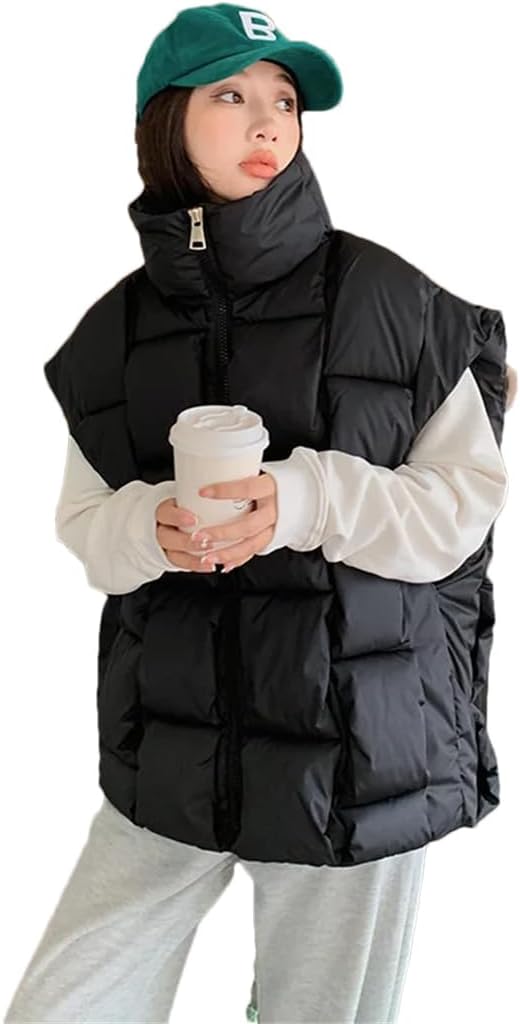 Women Sleeveless Vests Korean Loose Warm Down Cotton Waistcoat Female Parkas Tops