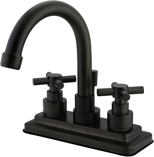 Kingston Brass KS8665EX Elinvar - Grifo de baño central de 4 pulgadas, 4-78 pulgadas, bronce aceitado