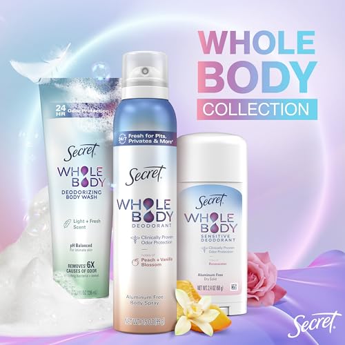 Secret Feminine Wash, 24 HR Deodorizing Feminine Body Wash for Women, Removes 6x Causes of Odor, PH Balanced, Safe to Use Everywhere, Peach & Vanilla Blossom Scent, 8.0 oz - image 9