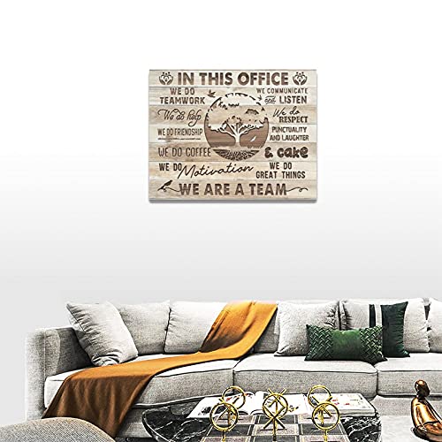 In This Office Canvas Wall Art Motivational Wall Art For Office We Are A Team Inspirational Quotes Wall Decor Teamwork Wall Art Tree Background Modern Office Wall Decor Painting Prints Artwork Framed #TOP4