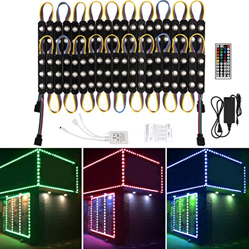 Wichemi BI00497WCM6 Led Light Modules For Business Window Light Storefront Lights Led Module For Signs 20Ft 40Pcs 5050 Smd Rgb Super Bright Waterproof Business Decorative Strip Lights cover