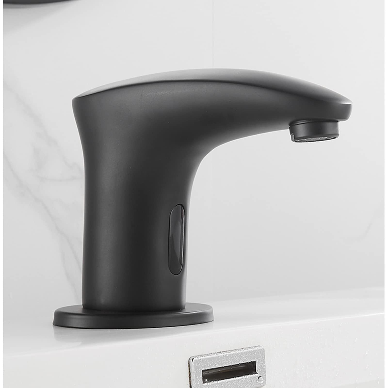 Grifos con sensor que evitan manchas: grifo automático negro para lavabo 6