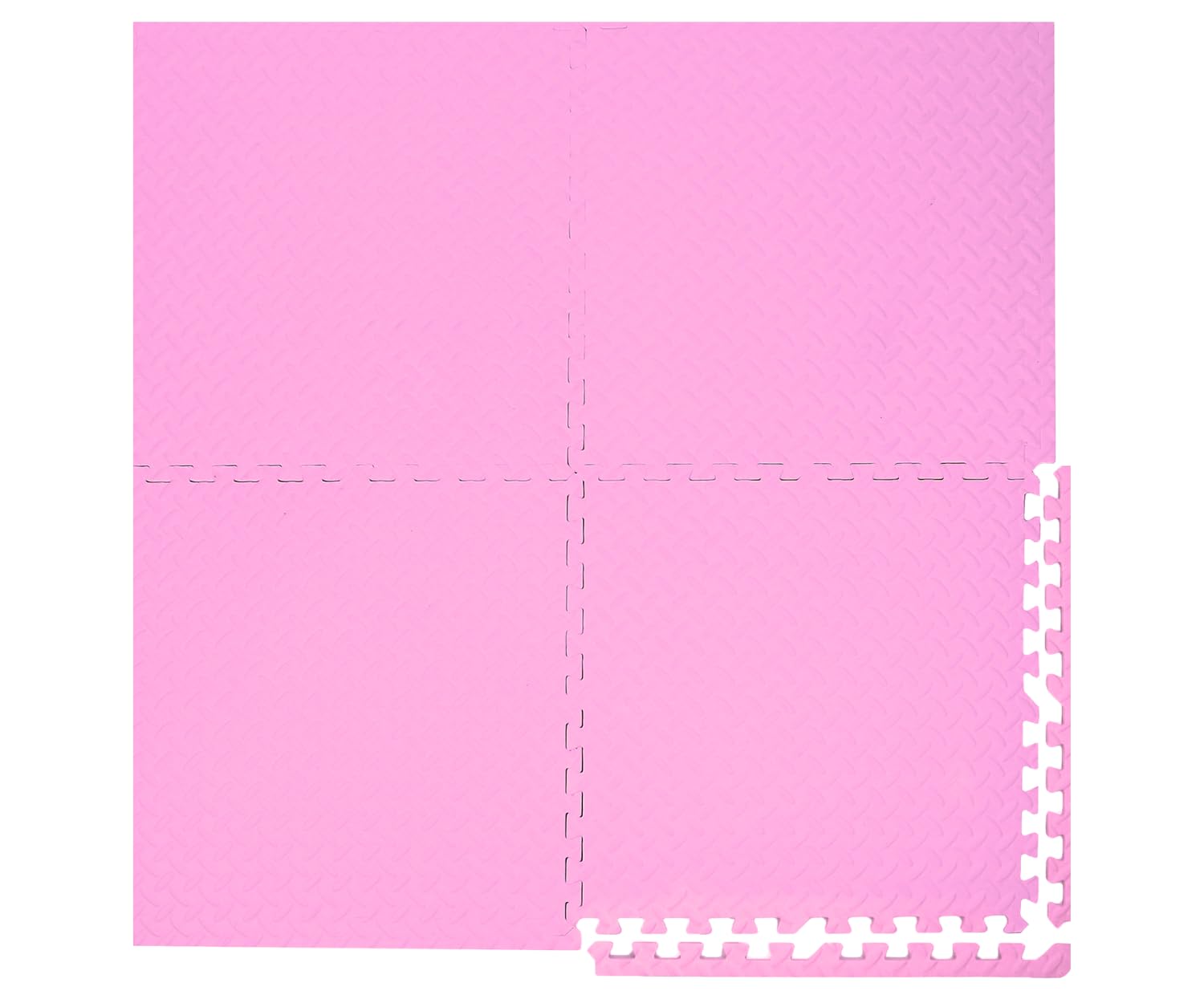 MaTvize Eva Gym Flooring Exercise Mats – (60x60cm) 1cm Thick, 4 Pcs Large Heavy Duty Interlocking, Non-Slip, Yoga Foam Floor Tiles Office, Home & Kids Play (Baby Pink, 4 Tiles (16 Square Feet))