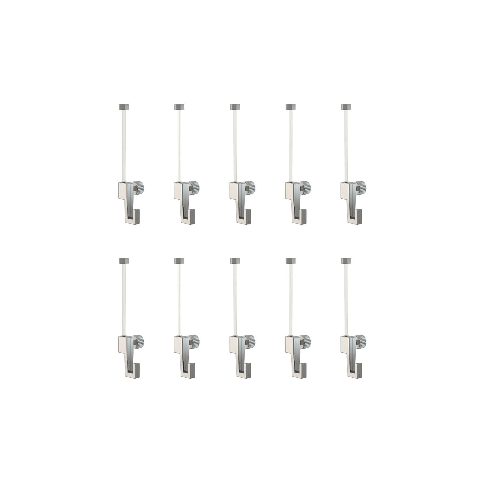 Arti Teq - Lot de 10 Kits de Fixation Câble Perlon Slider 150 cm et Crochet Coulissant Mini Hook - Charge Maximale 4 kg - Transparent