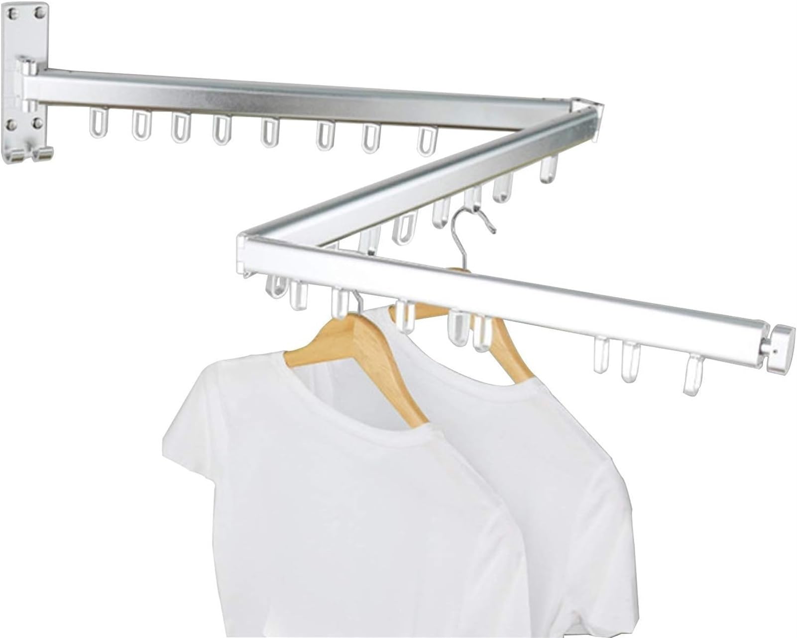 Wäscheständer, Wandmontage, schwarzer Wäscheständer, drehbar, zusammenklappbar, einziehbar, platzsparend, für Balkon, Wäsche, Badezimmer, Schlafzimmer (Farbe: Schwarz, Größe: