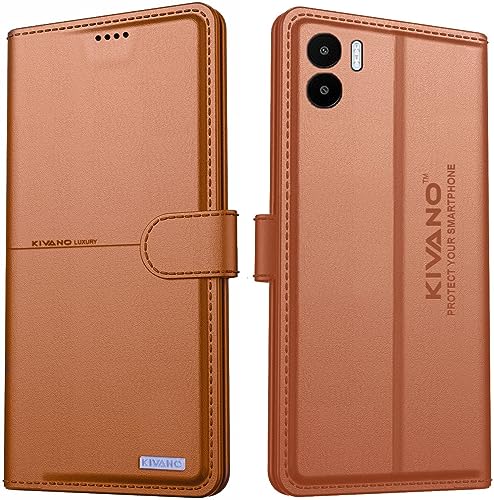 Image of Compatible with Xiaomi Redmi A2 2023 / Xiaomi Redmi A1 Flip Cover | Leather Finish | Inside Pockets & Inbuilt Stand | Shockproof Wallet Style Magnetic Closure Back Cover Case