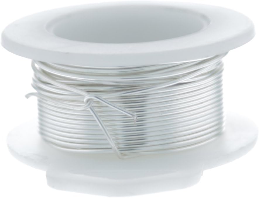 WireJewelry 24 Gauge Round Silver Plated Silver Copper Craft Wire - 60 Feet