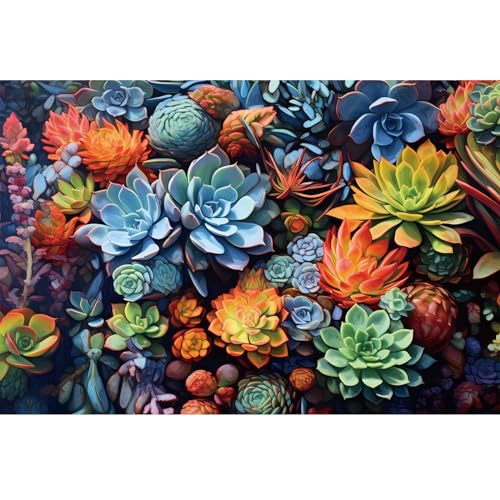 500 Piece Puzzle for Adults-Succulent Plant Puzzle| Recycled Cardboard Jigsaw Puzzles 500 Pieces | Challenging Family Activity Great Gift Idea for...