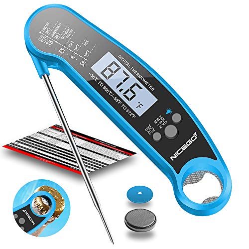 NiceGo Digital Instant Read Meat Thermometer with Probe Fast Waterproof Thermometer with Back