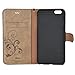 CORNMI Design for i5 Case, Premium Vintage Flip Wallet Leather Magnetic Closure Cover Skin for i5S with Card Slots, Cash Compartment and Wrist Strap(Light Brown)