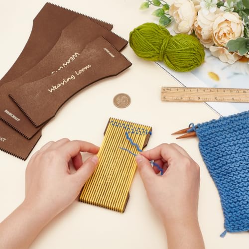 BENECREAT 4PCS DIY Wooden Weaving Loom Kit, Mini Multifunctional Handcraft Weaving Looms for Knit Scarves Gloves, Hats - Image 3