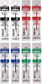 Uni Jetstream Ballpoint Pen Refill 0.7mm SXR8007 Black Red Blue Green Pack of 8 refills