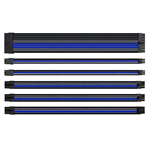 Adaptateur rallonge 24PIN nylon tressé 300mm pour alimentation PC ATX noir gris