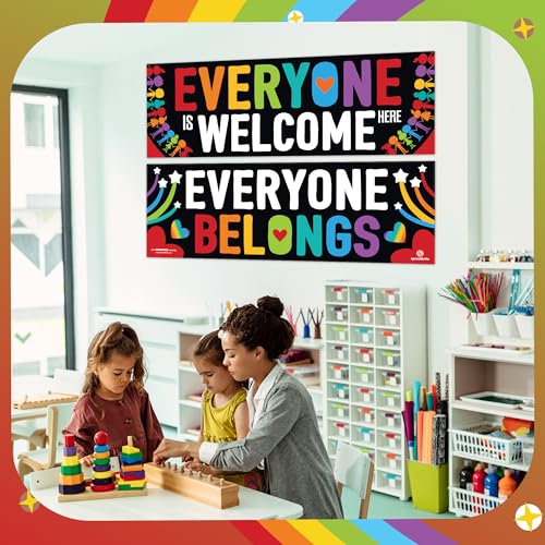 Image of Sproutbrite 2 Pack 13.5 inch x 39 inch Welcome Posters for Classroom
