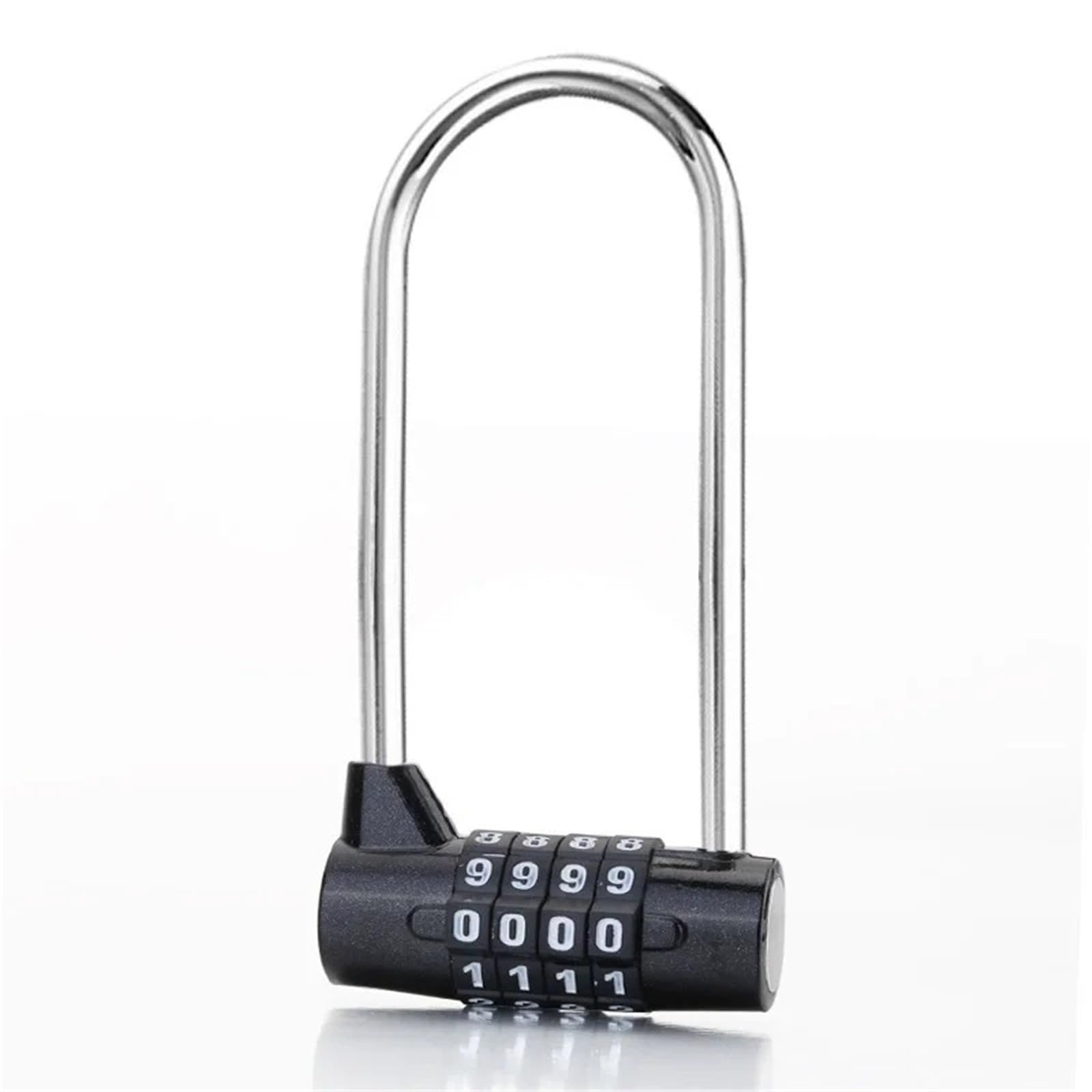 Sxolcoufoh Black 4 Digit Combination Lock Lengthened Shackle Password Padlock 1Pcs(Black)