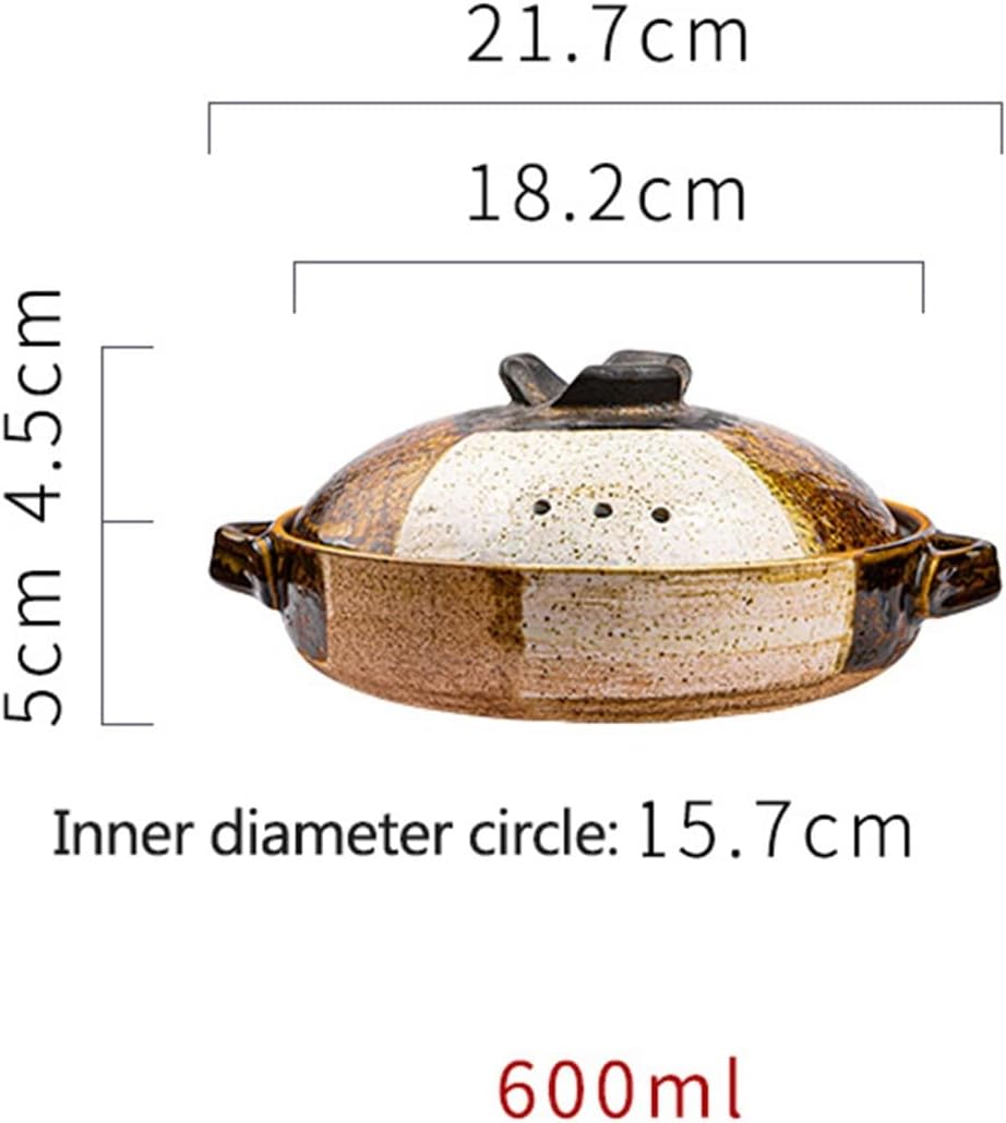 Ceramic Hot Pot, Clay Pot for Cooking Ceramic Hot Pot Casserole Earthenware Pot with Lid,