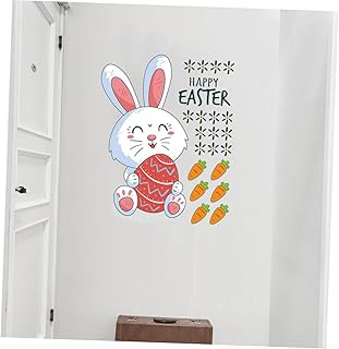 ABOOFAN Adesivos De Desenhos Animados Para Crianças Decoração De Piso Decalques De Coelho De Páscoa Adesivos De Janela De Páscoa Decoração De Casa De Páscoa Decore Apliques Adesivo De