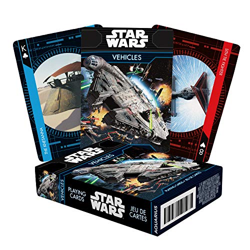 AQUARIUS Star Wars Playing Cards - Vehicles Themed Deck of Cards for Your Favorite Card Games - Officially Licensed Star Wars Merchandise and Collectibles - Poker Size with Linen Finish