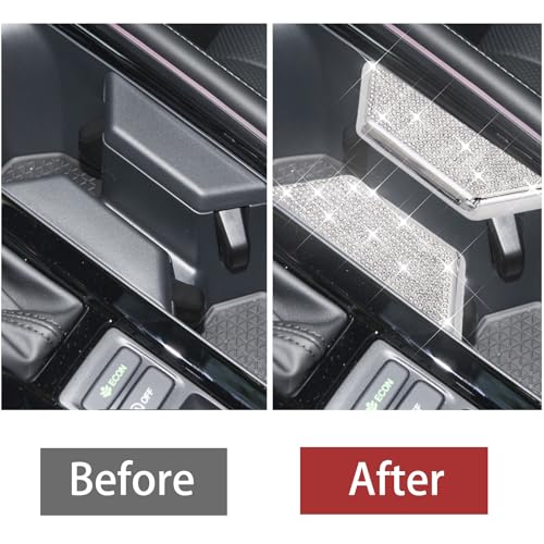 Image of Bling Water Panel Frame Cover Sticker Fit for Honda Accord 2024, Shiny Crystal Car Interior Accessory. (Silver 6)