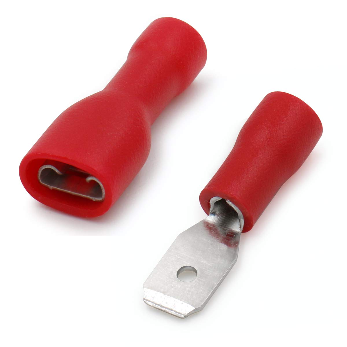Image secondaire de Heschen Lot de 100 Cosses Électriques Mâle/Femelle Isolées Rouge 4,8 x 0,5 mm