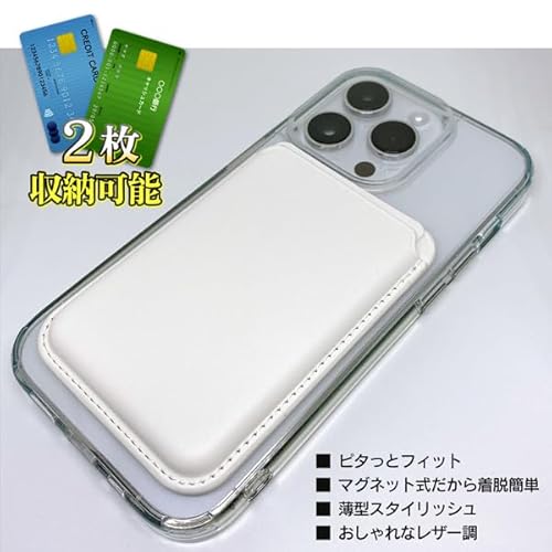 ライズジャパン カードケース magsafe マグセーフ クレカ2枚収納 着脱簡単 ホルダー 定期入れ ポケット MS対応カードケース (ブラック)