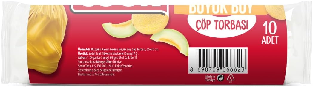 Cook Economical Gathered Scented Garbage Bag, Large Size (Melon) 65 x 70 cm (1 x 10 Pieces)