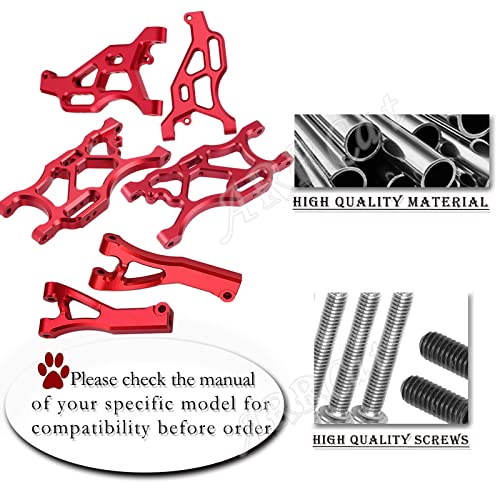 Arrcat Rc Upgrades Part A Arms For 1/7 Arrma Felony 6S Blx,Limitless 6S Blx Infraction 6S Blx,1/8 Arrma Typhon 6S,6Pcs Aluminum Front & Rear Suspension A Arms Set,Red #TOP2