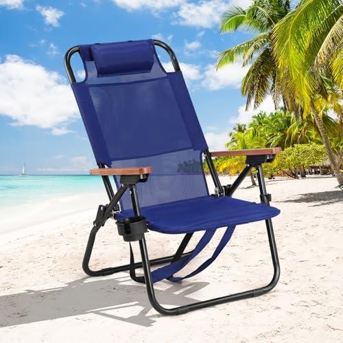 VINGLI Textilene Lightweight Backpack Beach Chair with 3-Position...
