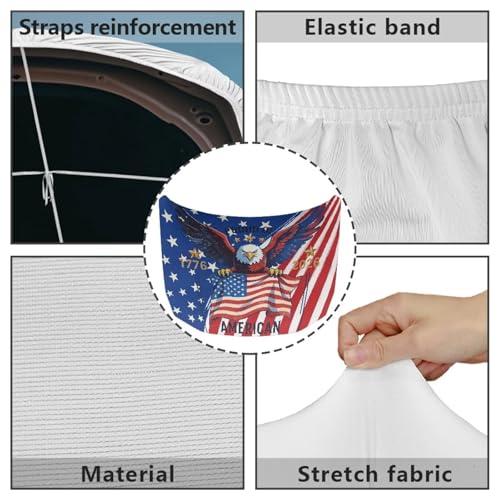 Image of 250th USA Proud Car Half Car Cover Sunshade Waterproof Portable Car Cloth Windshield Hood Universal for Cars All-Season Protection