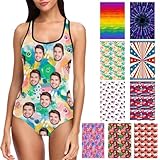 Custom Women's Swimsuit Personalized Picture Swimsuits Custom One Piece Bathing Suits Customized Boyfriend Face Piece Swimsuit Print