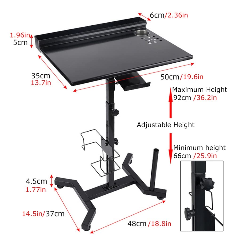 Support D'Accoudoirs De Tatouage Station De Travail Mobile Portable De Tatouage, Hauteur Réglable, Station De Travail Mobile Amovible pour L'utilisation Professionnelle dans Les Salons De Tatouage