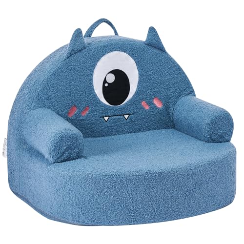VEVOR Fauteuil pour Enfants Confortable Style Monstre, Chaise Enfant en Mousse avec Accoudoirs, Sofa Tout-Petits Amovible et Lavable, en Éponge 28D et Peluche, pour...