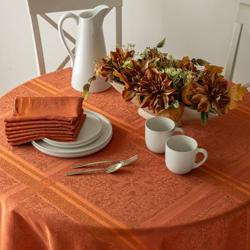 Benson Mills Ravenna Jacquard Tablecloth (Bison, 70” Round) by Benson Mills - Used condition - Image 2