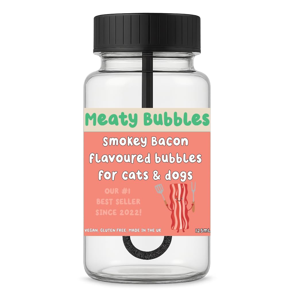 Meaty Bubbles 125ml Smokey Bacon pet bubbles, dogs and cat