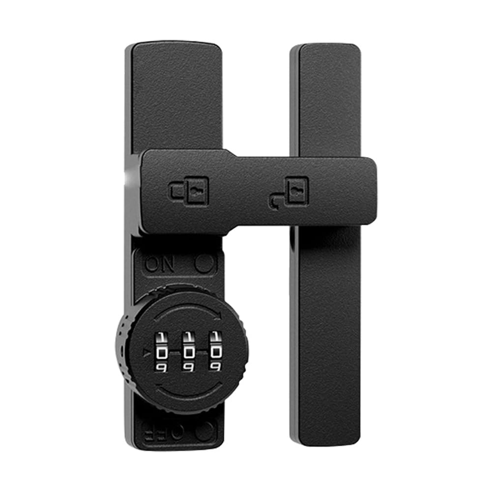 Ranjover Black 180 Degrees Sliding Door Lock Password Lock Interior Door Bolt Free-Punch Anti-Theft Door Lock Bolt A
