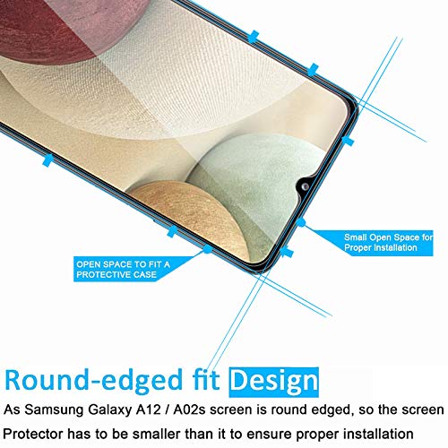 NEW'C 3 Pack Designed for Samsung Galaxy A12, Galaxy A02s Screen Protector Tempered Glass, Case Friendly Scratch Resistant,Bubble-Free, Ultra Resistant by NEW'C - Image 3