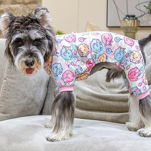 Image of CuteBone Soft & Stretchy Dog Pajamas - Cozy Pet Jammies Breathable Jumpsuit for Small Dogs - All-Season Comfy Outfit Easy-On Pullover Design - Keeps Pets Warm & Comfortable P278S