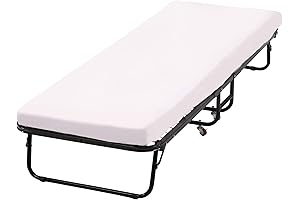 Ultra-Comfy Guest Bed Foldable, Portable, Strong Frame, White