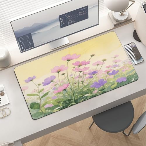 Alfombrilla para mouse grande de goma estilo floral miniatura 6